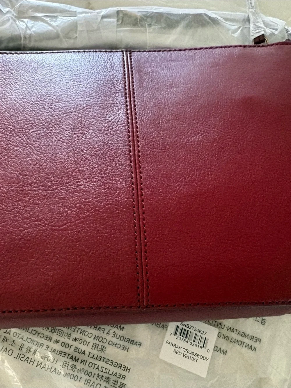 Fossil, Farrah red velvet crossbody, NWT